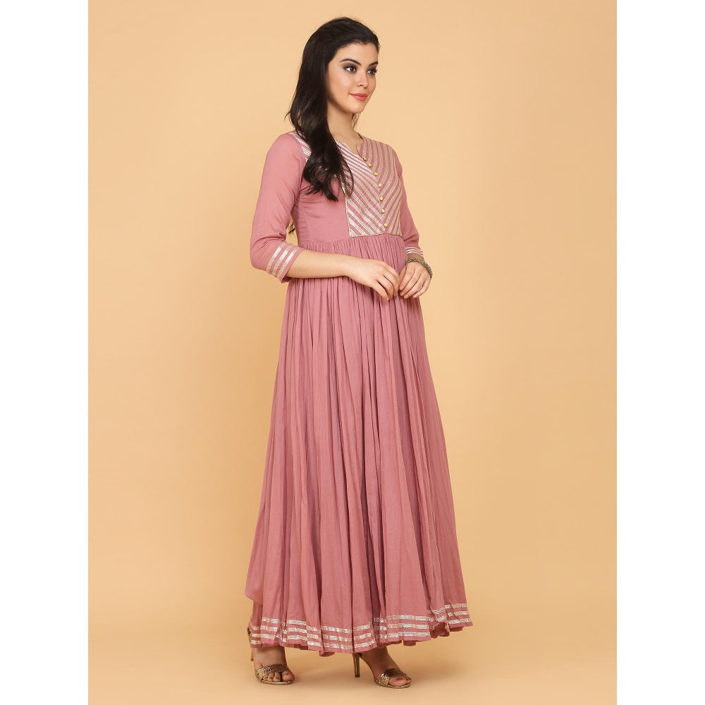 Shaily Pink Flared Gown