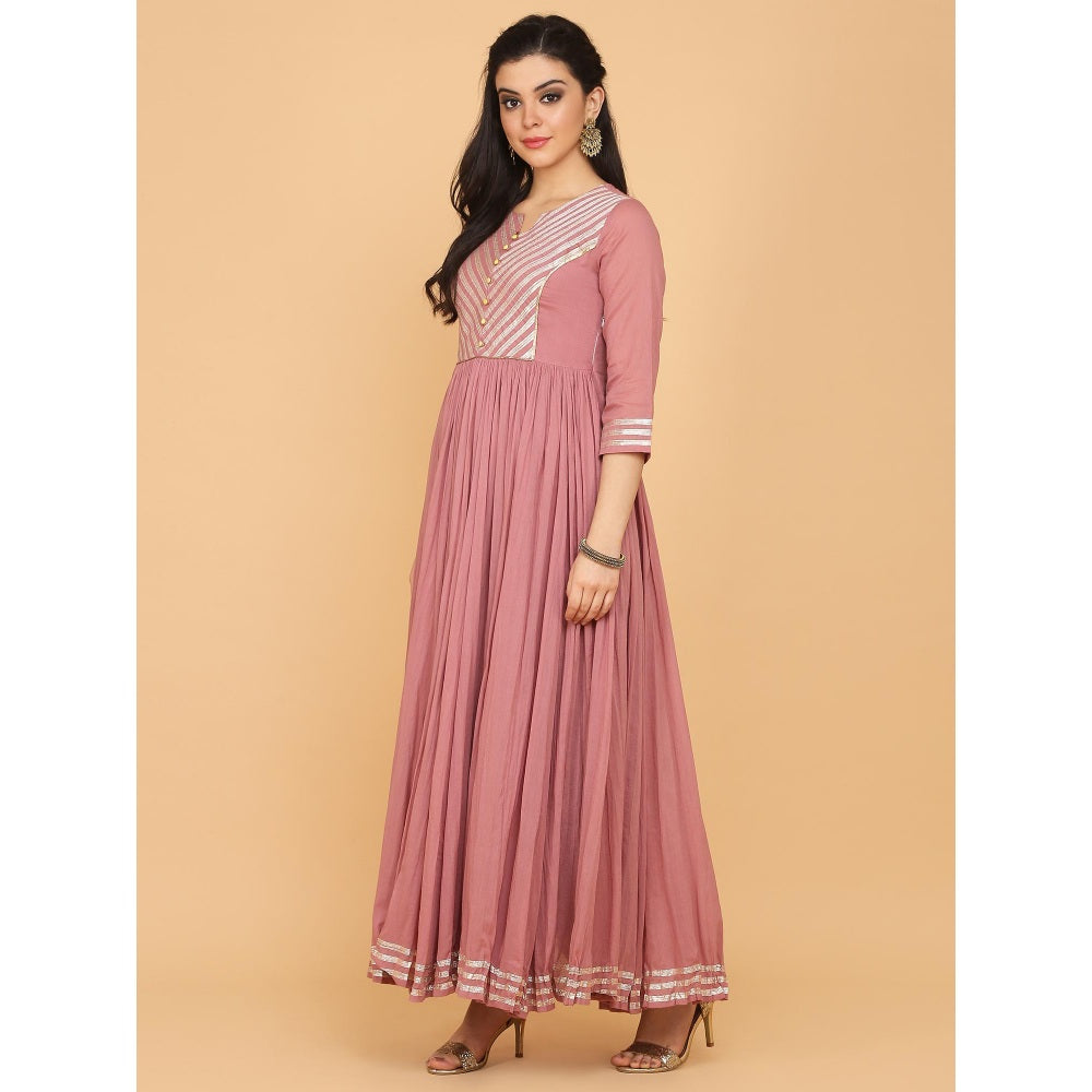 Shaily Pink Flared Gown