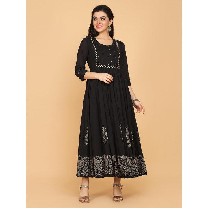 Shaily Black Flared Gown