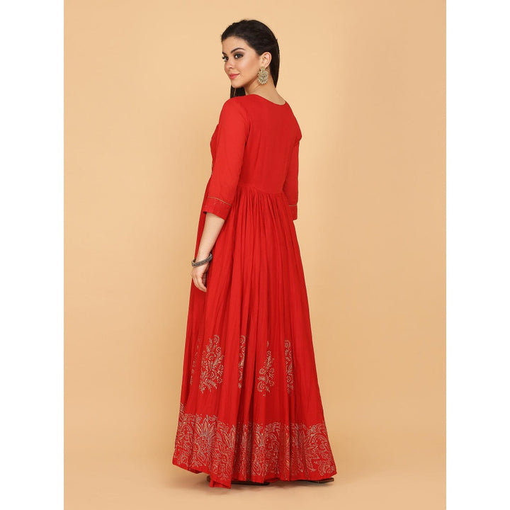 Shaily Red Flared Gown