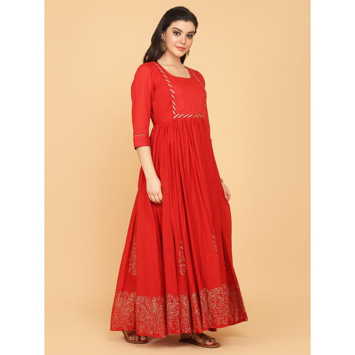 Shaily Red Flared Gown