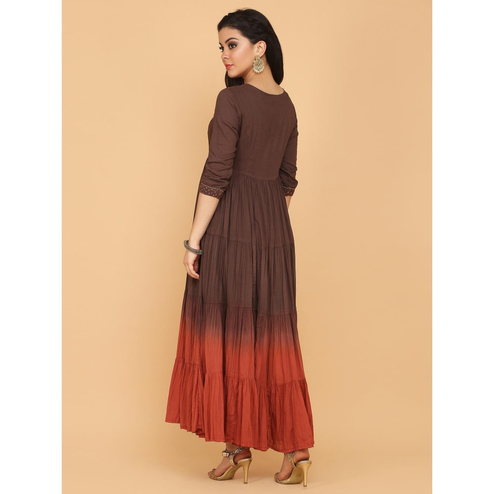 Shaily Brown Flared Gown