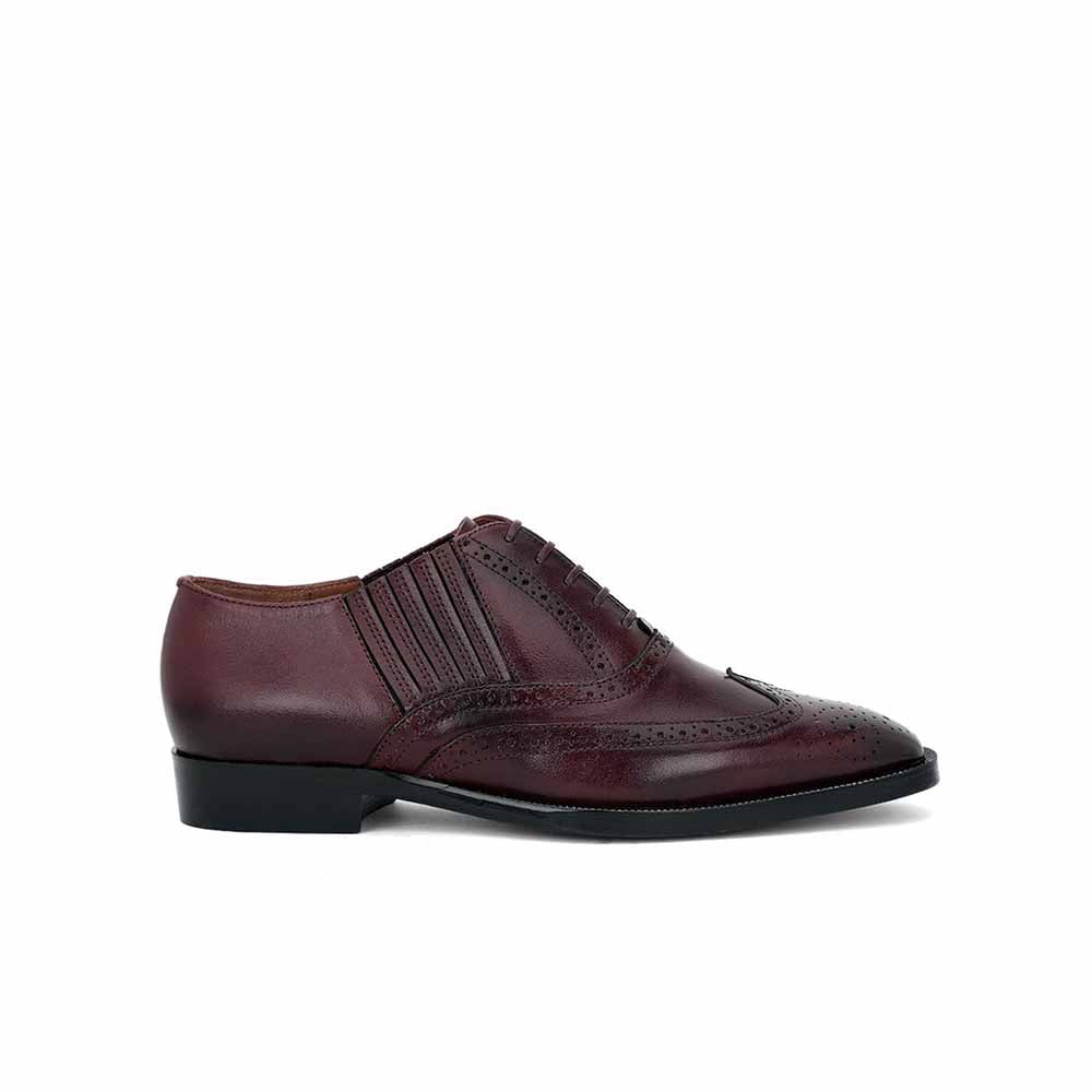 Saint G Brown Leather Square Toe Lace Up Slip On Shoes
