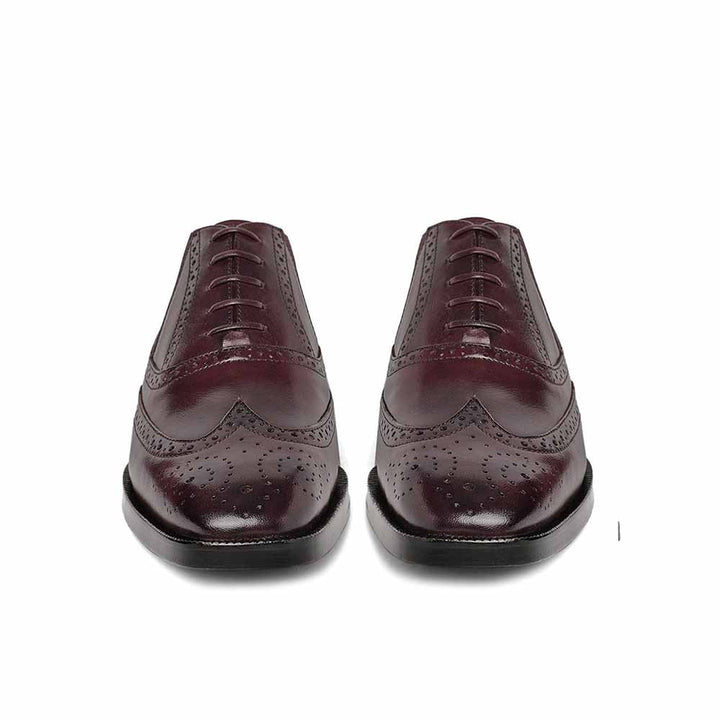 Saint G Brown Leather Square Toe Lace Up Slip On Shoes