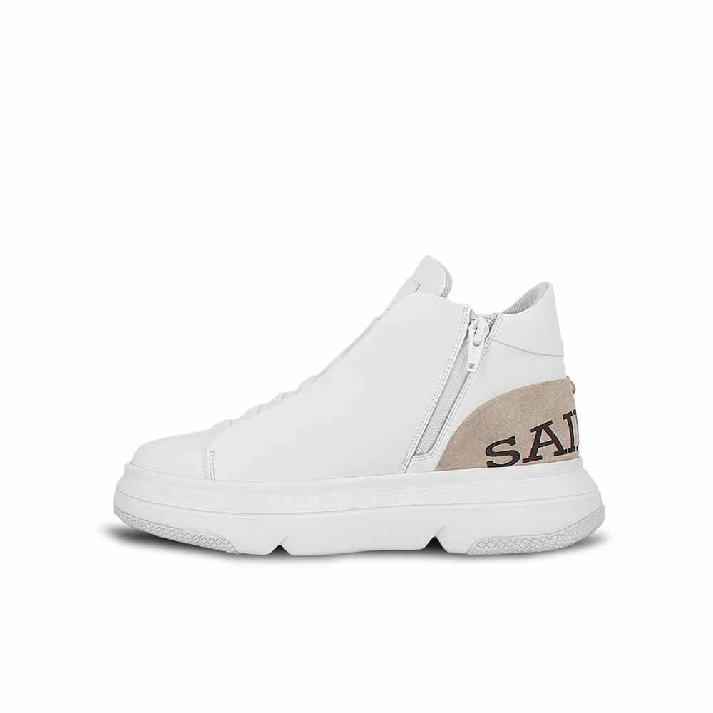 Saint G White Leather Handcrafted Sneakers