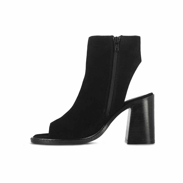 Saint G Black Suede Leather Handcrafted Block Heels