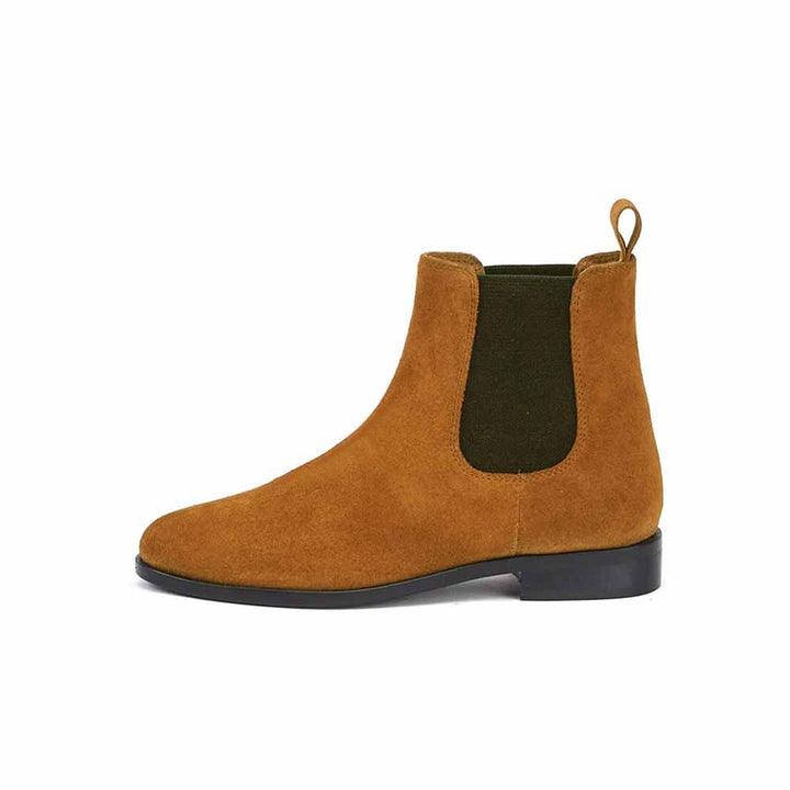 Saint G Solid Tan Leather Ankle Boots