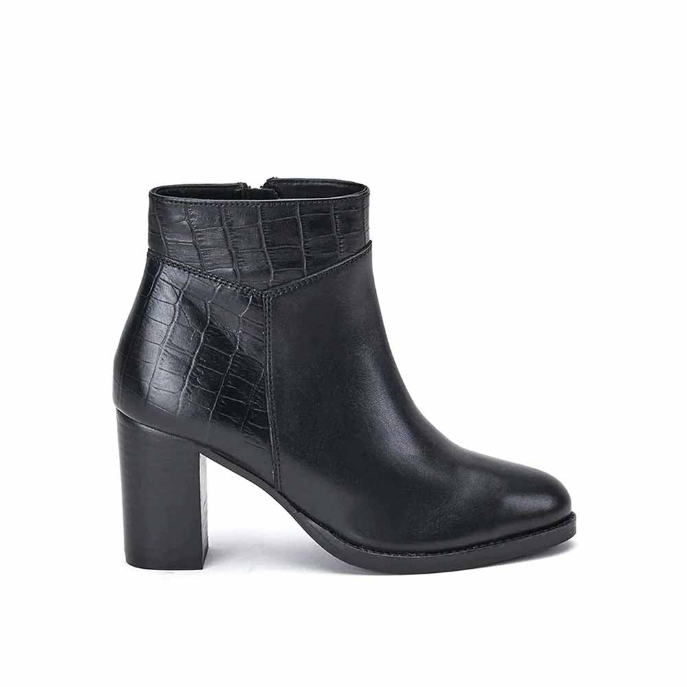 Saint G Textured Black Leather Ankle Boots