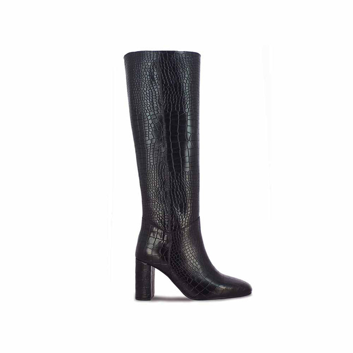 Saint G Corco Textured Black Leather Knee High Boots