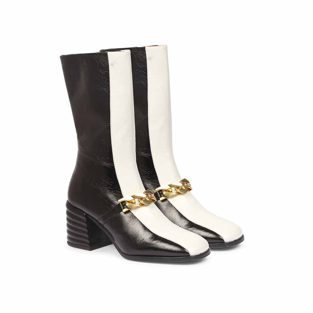 Saint G Solid White Leather Zipper Boots