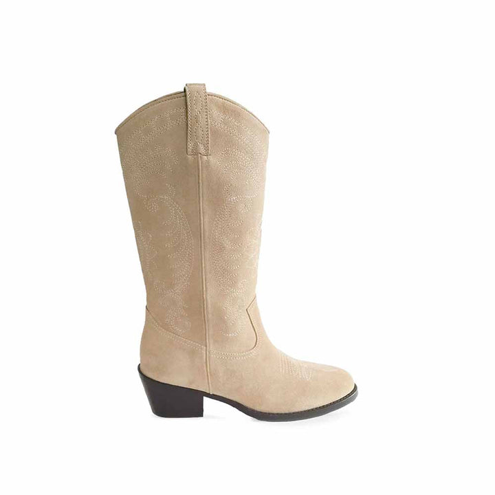 Saint G Stitched Ivory Leather Handcrafted Boots