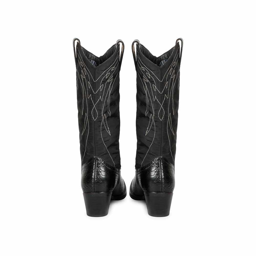 Saint G Stitched Black Leather Handcrafted Boots