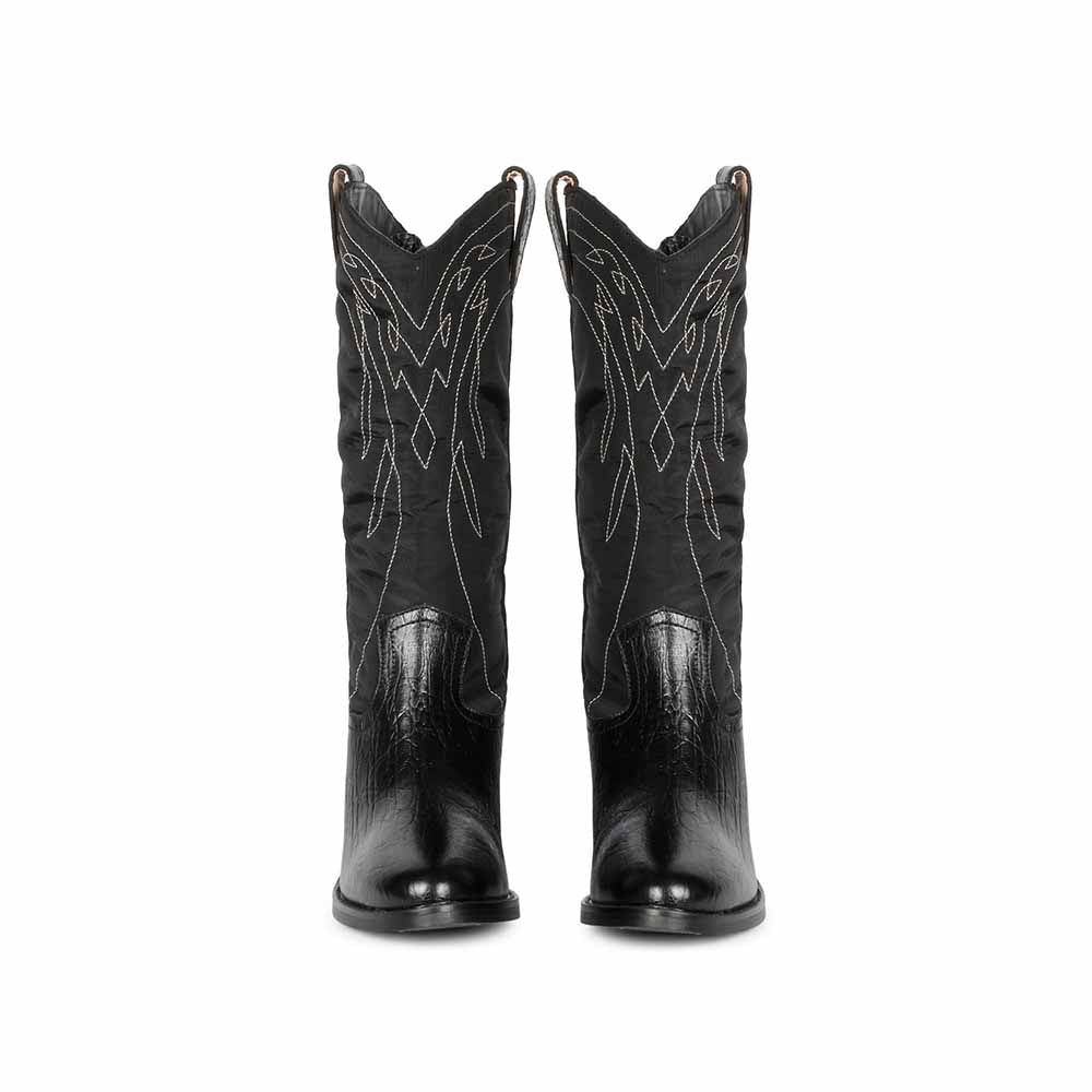 Saint G Stitched Black Leather Handcrafted Boots
