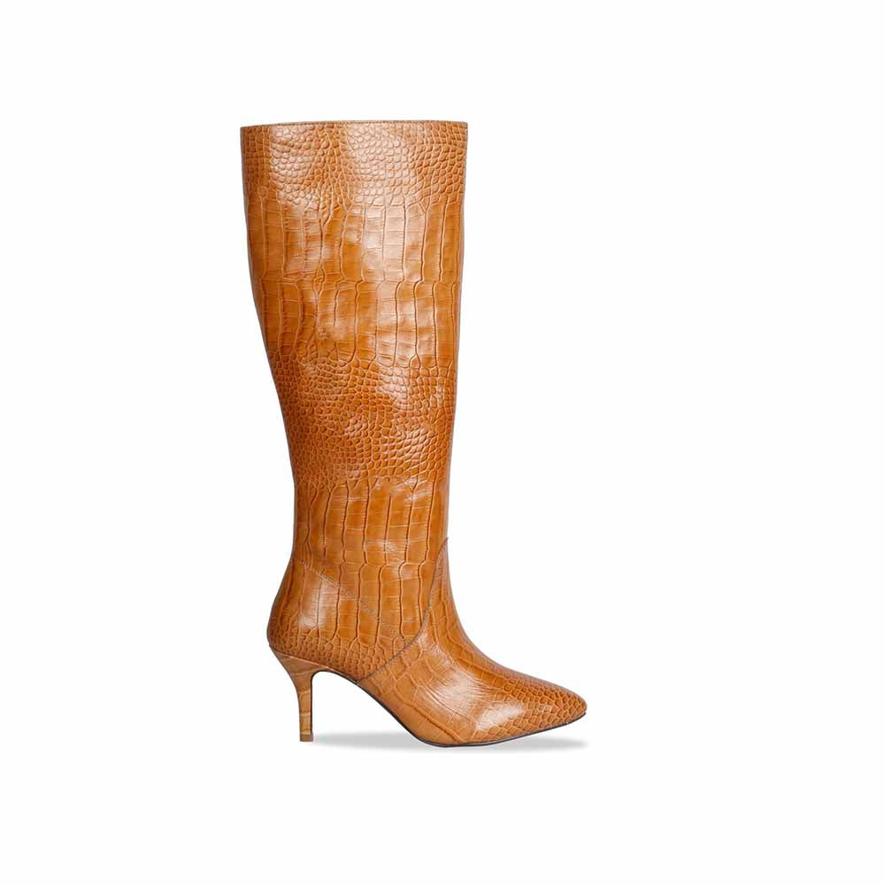 Saint G Textured Tan Leather Handcrafted Boots