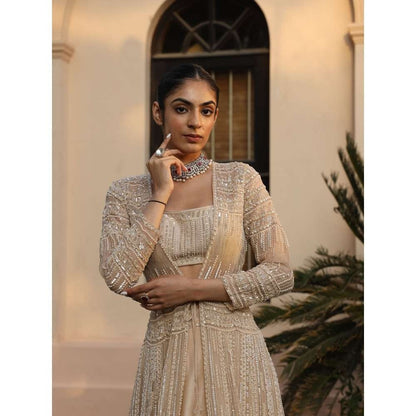 SAISHA Long Jacket Lehenga (Set of 3)