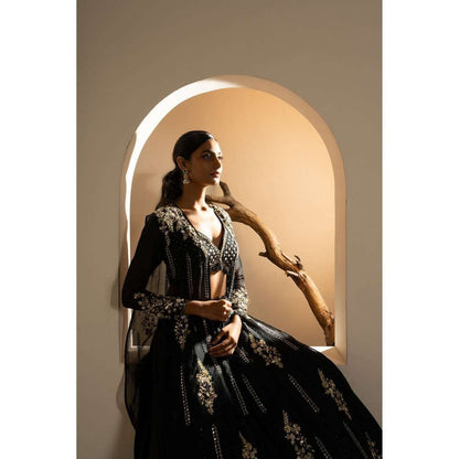 SAISHA Organza Cape Lehenga (Set of 3)