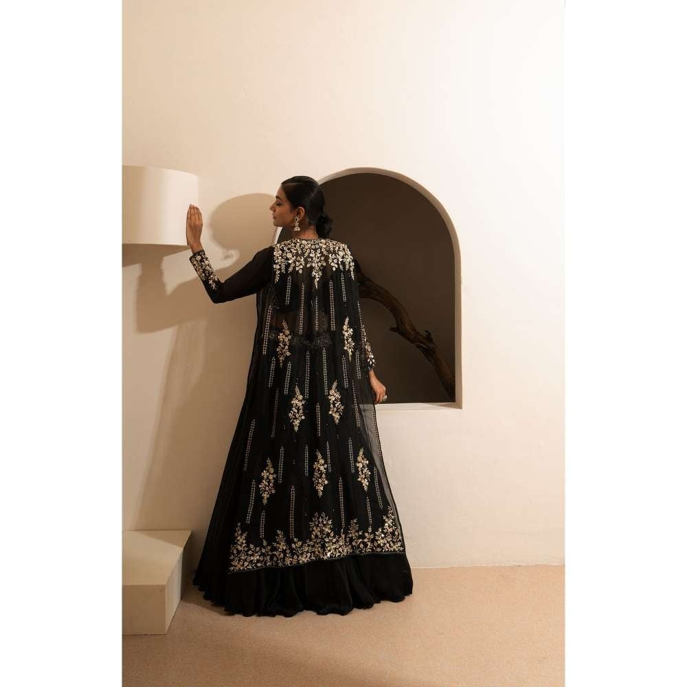 SAISHA Organza Cape Lehenga (Set of 3)