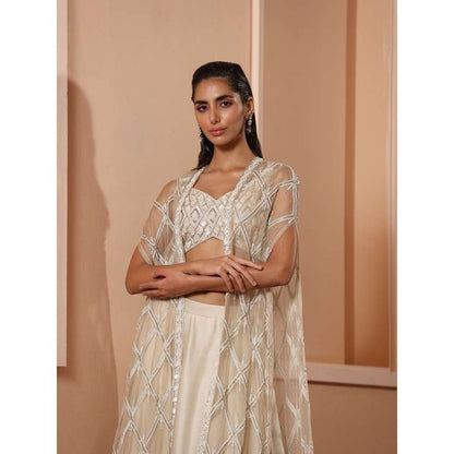 SAISHA Long Jacket Lehenga (Set of 3)