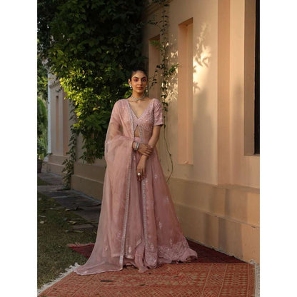 SAISHA Anarkali Front Open With Lehenga And Dupatta (Set of 3)