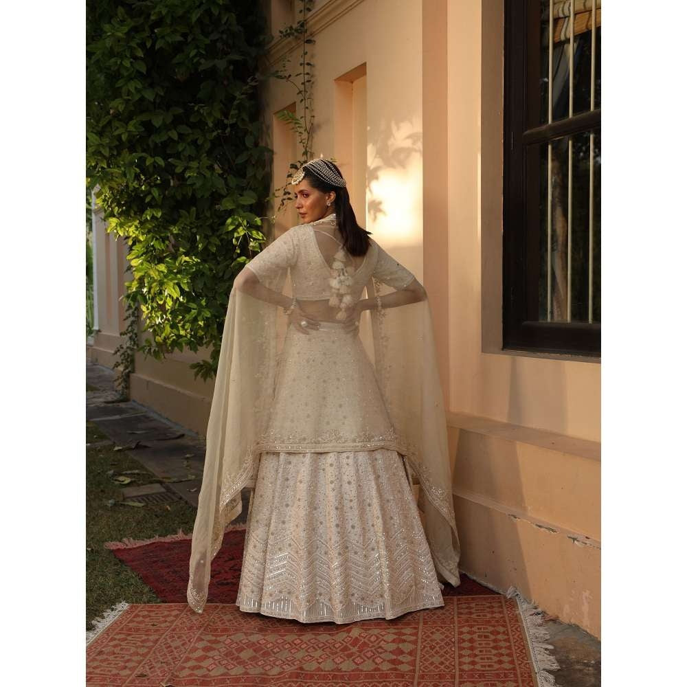 SAISHA Ivory Lehenga Choli With Dupatta (Set of 3)