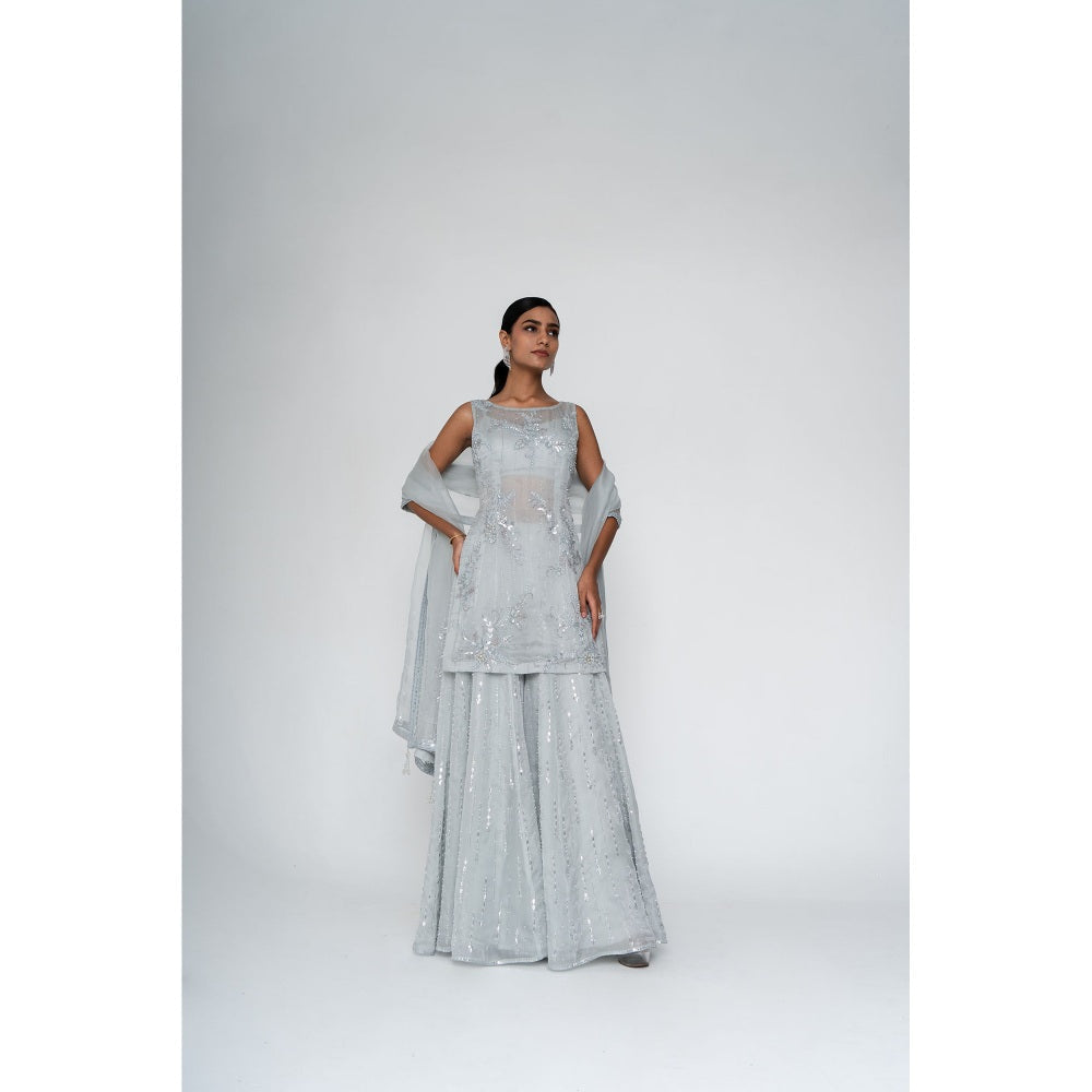 SAISHA Straight Kurti & Sharara With Dupatta (Set of 3)