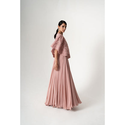 SAISHA One Shoulder Cape With Skirt (Set of 2)