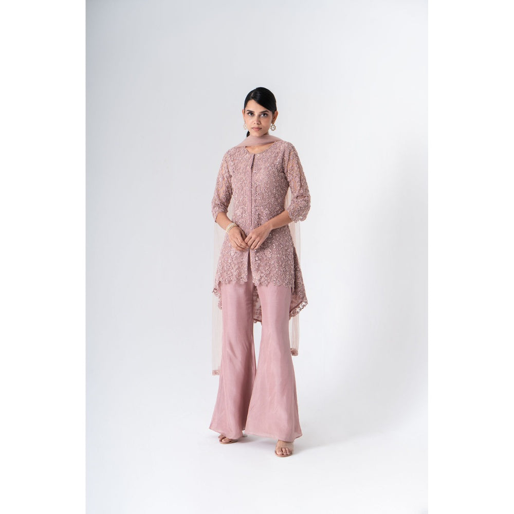 SAISHA High Low Kurti With Bell Bottoms Trouser And Dupatta (Set of 3)