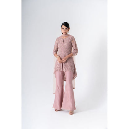 SAISHA High Low Kurti With Bell Bottoms Trouser And Dupatta (Set of 3)