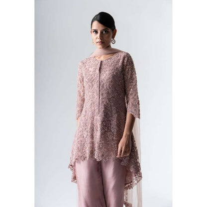 SAISHA High Low Kurti With Bell Bottoms Trouser And Dupatta (Set of 3)