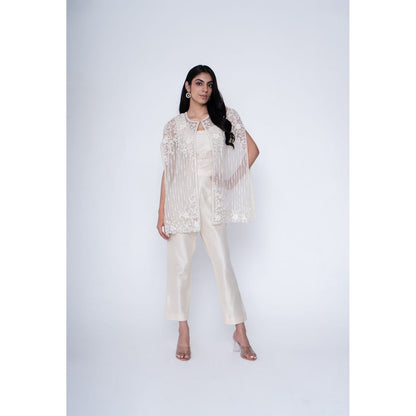 SAISHA Crop Top & Pant With Cape (Set of 3)