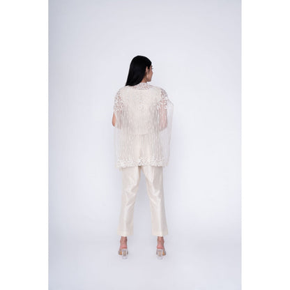 SAISHA Crop Top & Pant With Cape (Set of 3)