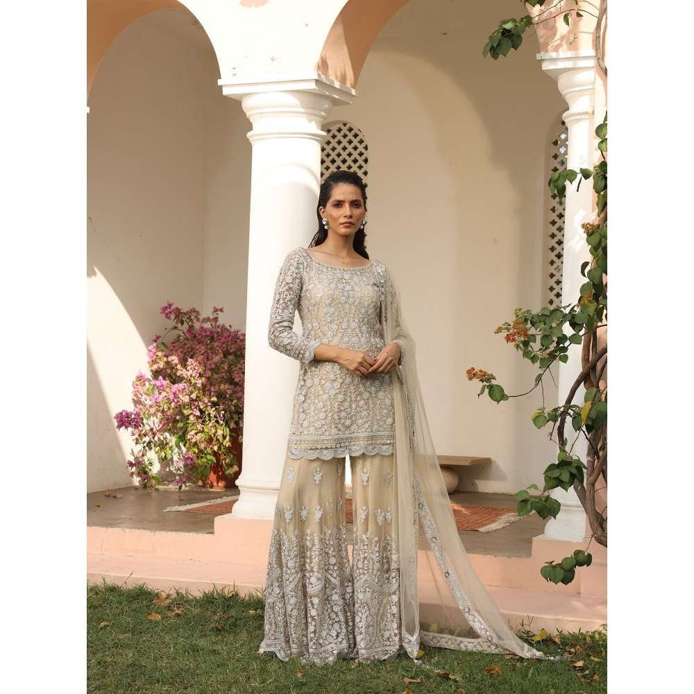 SAISHA Straight Kurti With Sharara And Dupatta (Set of 3)