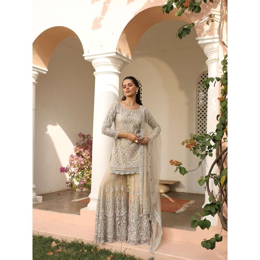 SAISHA Straight Kurti With Sharara And Dupatta (Set of 3)