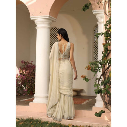 SAISHA Drape Saree With Blouse with Stitched