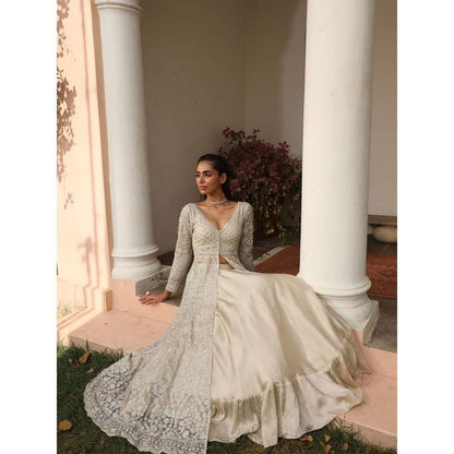 SAISHA Heavy Embroidered Jacket And Lehenga (Set of 3)