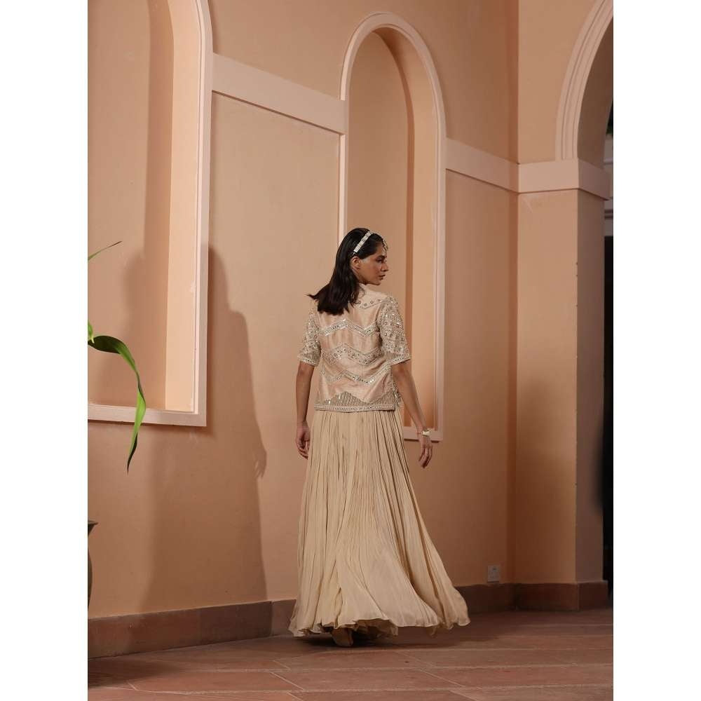 SAISHA Short Cape With Lehngha (Set of 3)