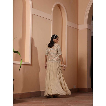 SAISHA Short Cape With Lehngha (Set of 3)