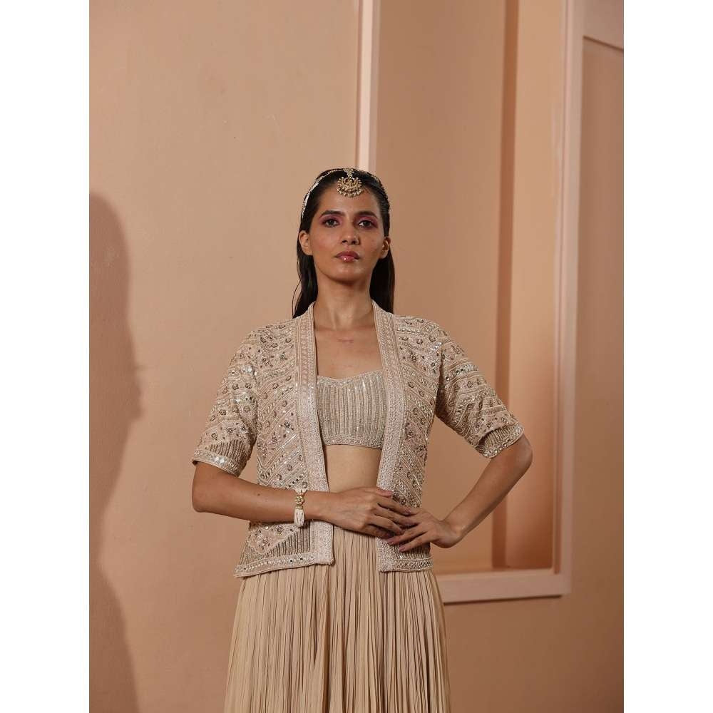 SAISHA Short Cape With Lehngha (Set of 3)