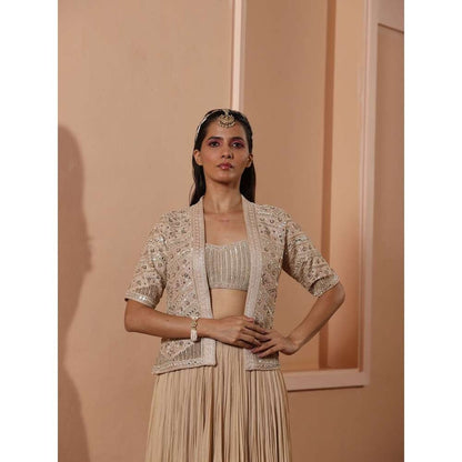 SAISHA Short Cape With Lehngha (Set of 3)