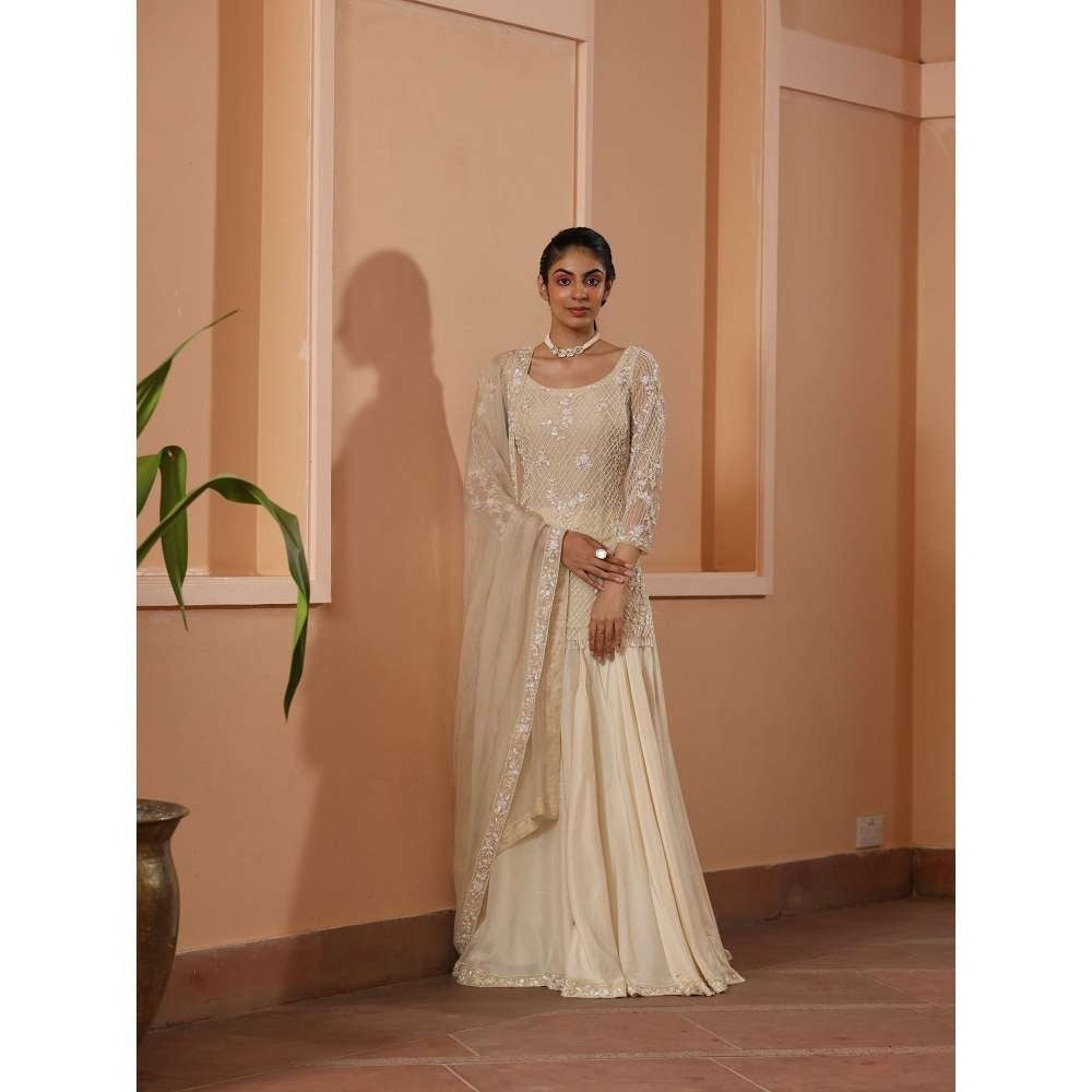 SAISHA Staright Kurta With Sharara And Dupatta (Set of 3)