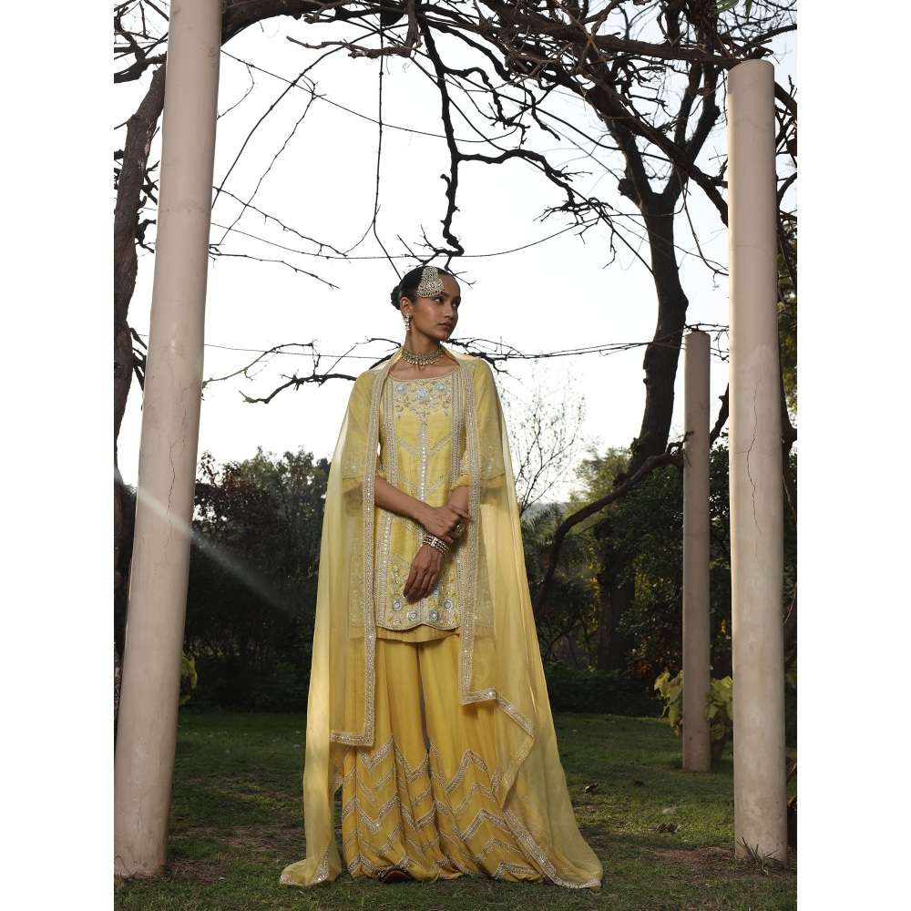 SAISHA Straight Kurti With Sharara And Dupatta (Set of 3)