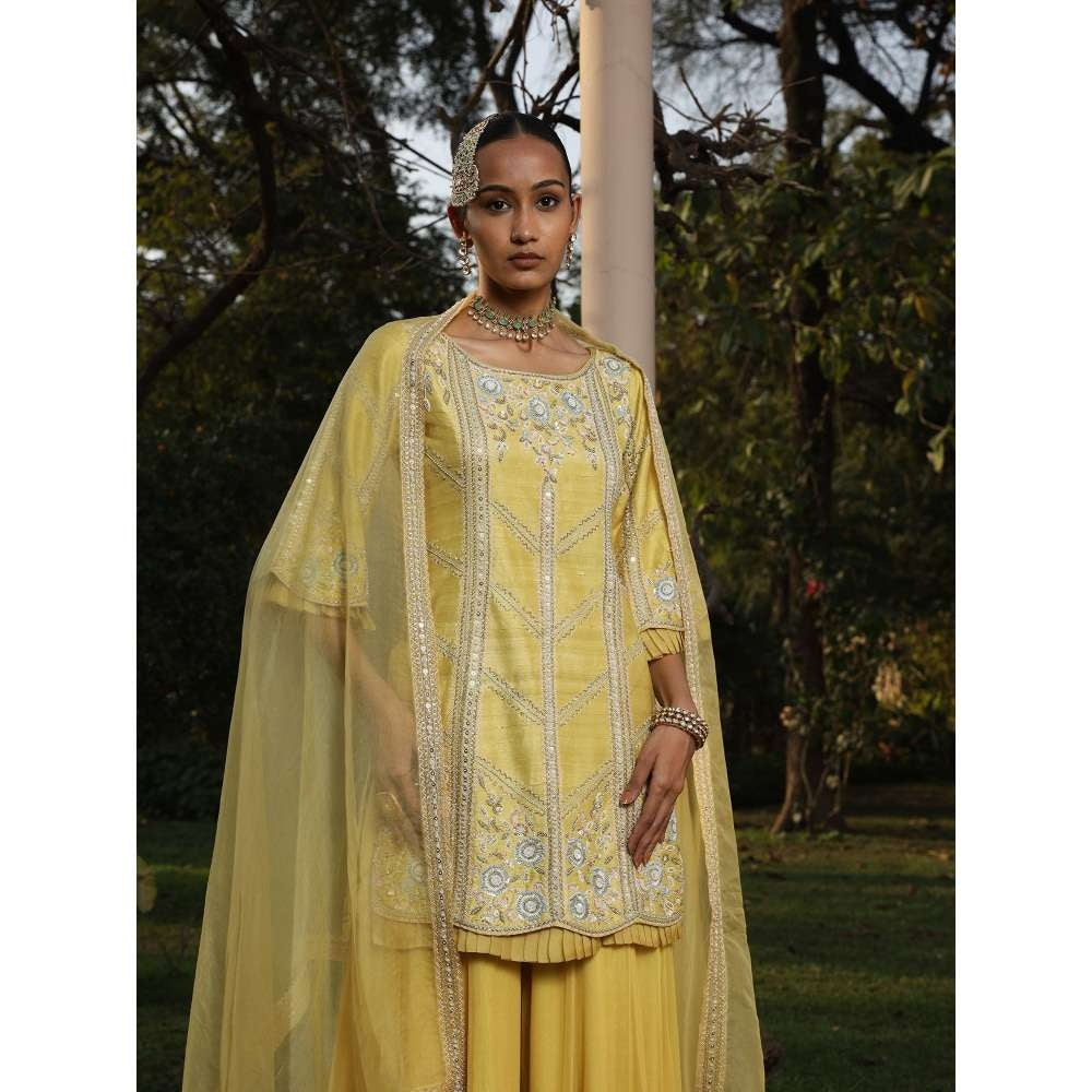 SAISHA Straight Kurti With Sharara And Dupatta (Set of 3)