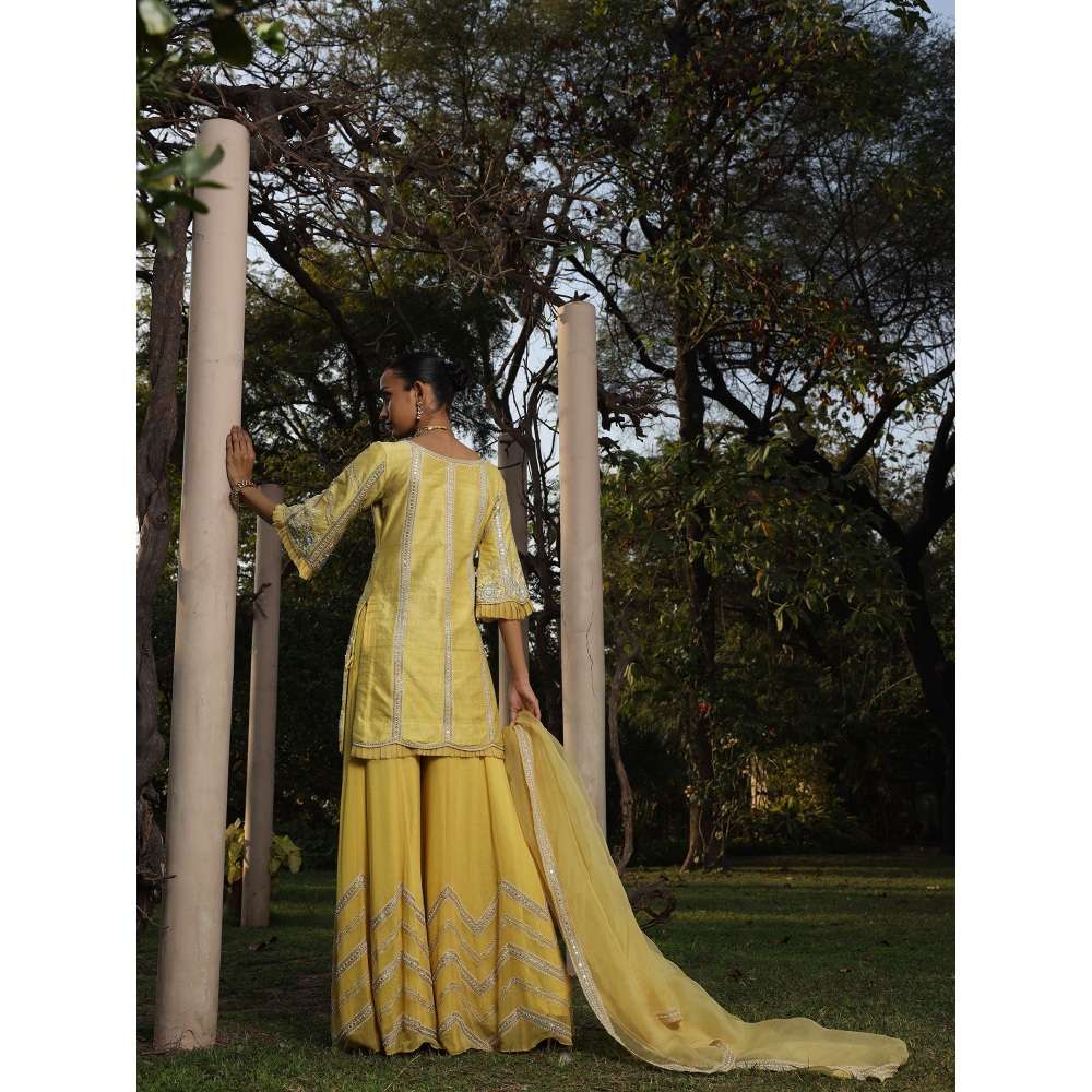 SAISHA Straight Kurti With Sharara And Dupatta (Set of 3)