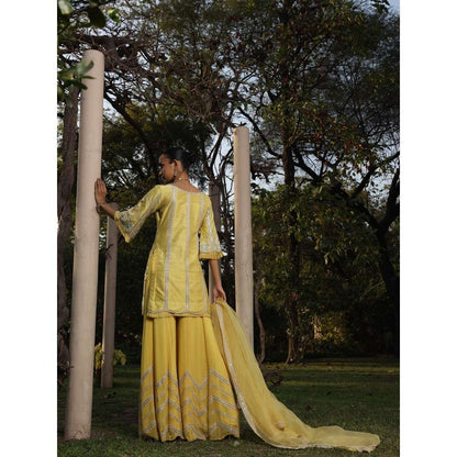 SAISHA Straight Kurti With Sharara And Dupatta (Set of 3)