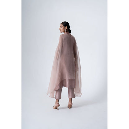 SAISHA Oraganza Cape With A Line Kurta & Trousers (Set of 3)