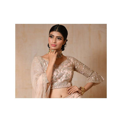 SAISHA Full Jaal Choli With Three Tier Lengha And Dupatta (Set of 3)