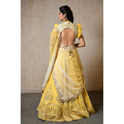 SAISHA Lemon Lehenga Choli With Dupatta (Set of 3)