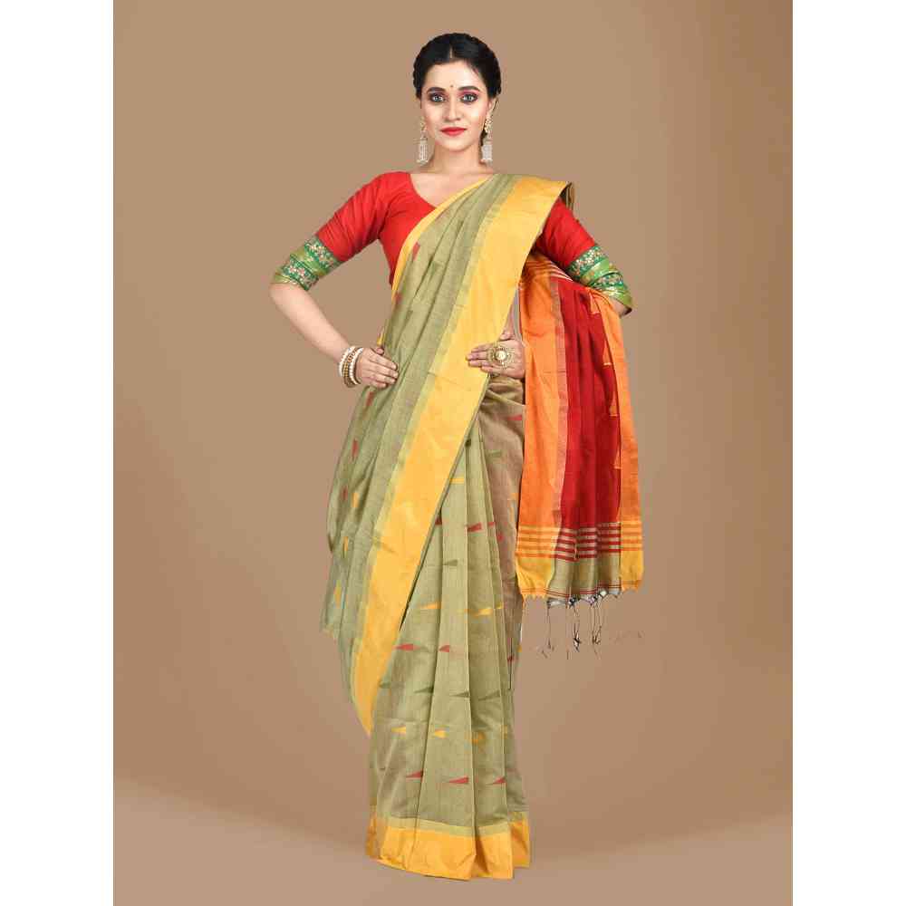 Yellow Handcrafted Gota Patti Organza Saree – Geroo Jaipur