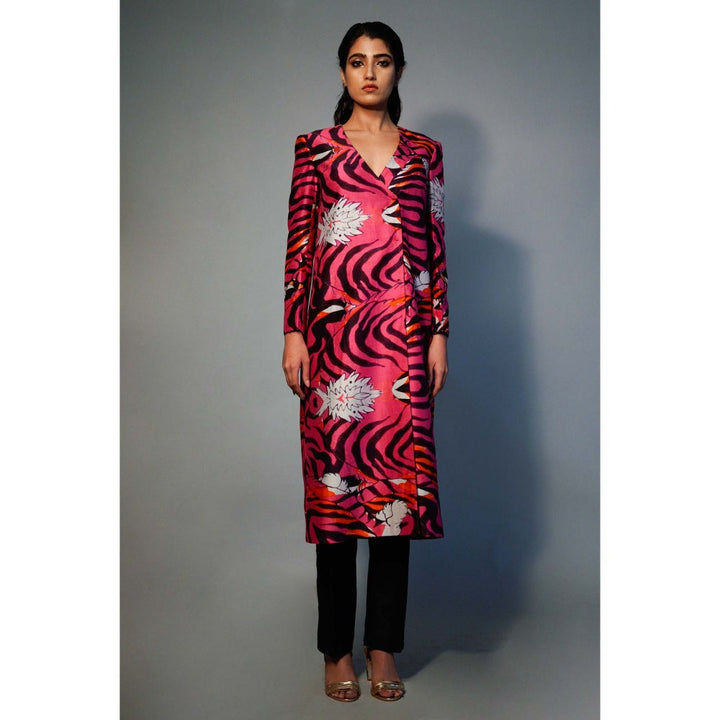 Saksham & Neharicka Pink Printed Chanderi Tunic