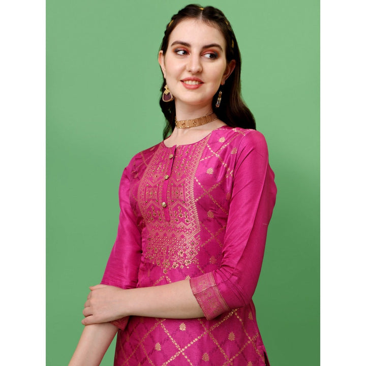 Seerat Lavender Jacquard Top with Organza Jacquard Dupatta and Trousers (Set of 3)